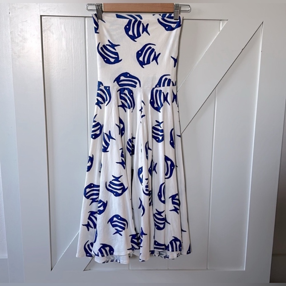 JCrew Blue Fish Print Women's Skirt/Dress